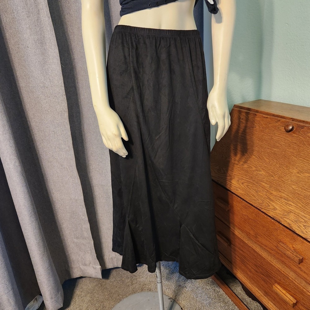 NWT Urban Coco Womens XXL Black Asymmetric Midi Cross Pattern Skirt Whimsygoth
